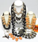 VINTAGE TO NOW FASHION /COSTUME JEWELRY NECKLACE LOT, ASSORTED TYPES & MATERIALS