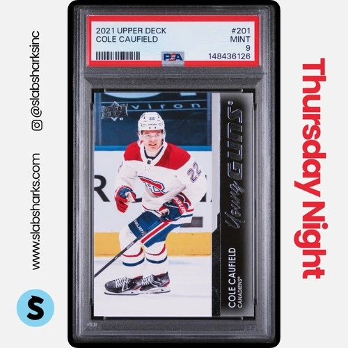 2021 UPPER DECK #201 COLE CAUFIELD YOUNG GUNS RC ROOKIE PSA 9