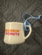 Dunkin Donuts Ceramic Coffee Cup Holiday Ornament New