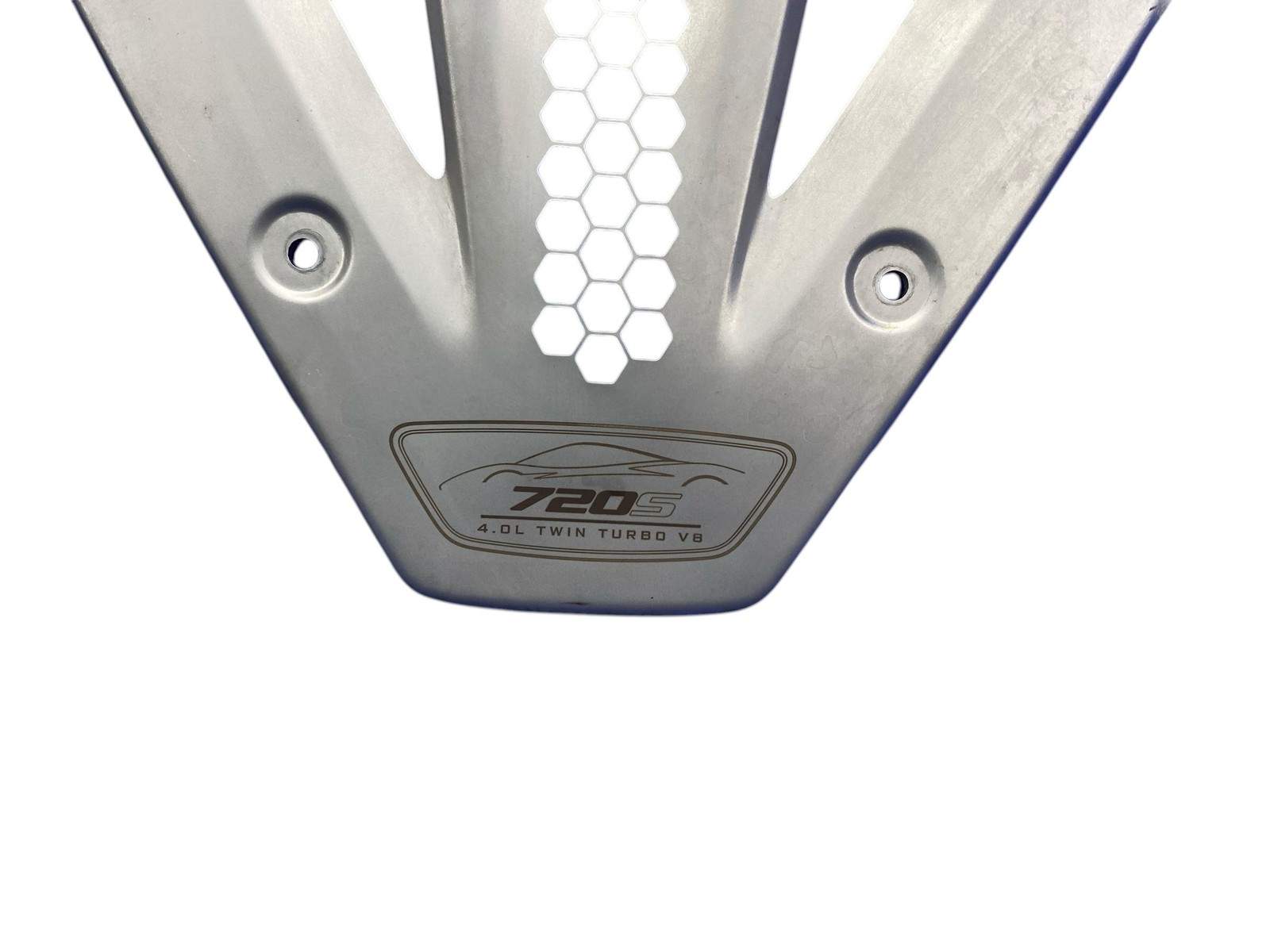 2018-2023 MCLAREN 720S RWD 4.0L ENGINE MOTOR NAME PLATE TRIM COVER PANEL SILVER