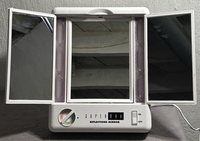 Supermax Reflections Vintage Makeup Mirror 4 Light Modes Home,Day,Evening,Office
