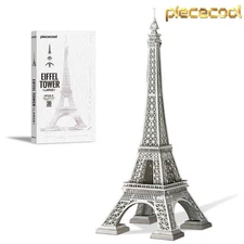 Piececool Model Kits Eiffel Tower Silver Metal Model Puzzles Halloween Gifts