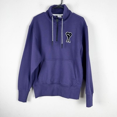 Puma x AMI Alexandre Mattiussi Women's Half-Zip High Sweatshirt Size S Purple