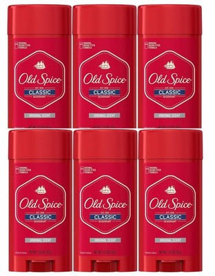 6 Pack Old Spice Classic Deodorant Stick, Original, 3.25 oz