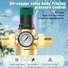 Riduttore Di Pressione Acqua 1/2 Pollice - Ottone Con Filtro E Manometro, Per Case E Industrie - Foto 3