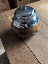 Vintage Small Tea Caddy with Interior Liner and Lid
