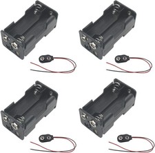 4 Pcs 4 x AA Battery Holder Plastic 6V Case Box with 9V I 4 Slots