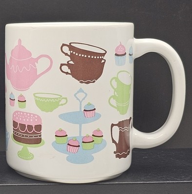 Cute IKEA Sweden ''Tea Party'' White Ceramic Coffee/Tea Mug Thailand