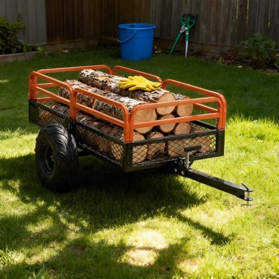 1500LBS Capacity 15 Cubic Feet Dump Cart Trailer, Heavy Duty Tow