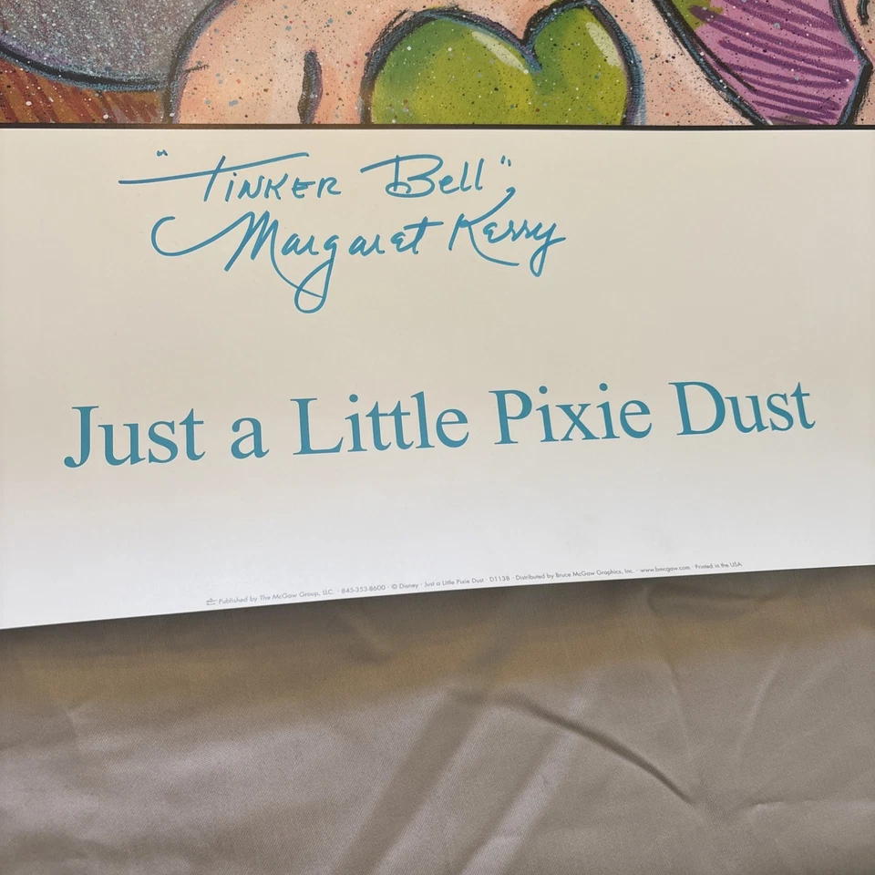Póster vintage de Tinker Bell FIRMADO por Margaret Kerry ¡¡¡NUEVO!!! Disney Disneyland Foto 4 de 4
