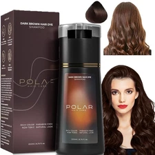 200ML Polar Hair Dye Shampoo, Color Shampoo Hair Dye for Women Men *Dark Brown*
