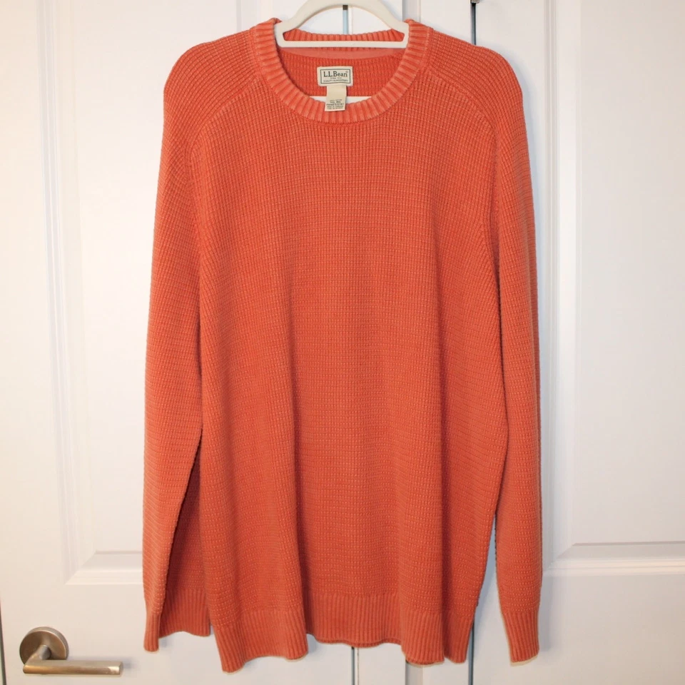 L.L. Suéter de algodón texturizado lavado al sol BEAN cuello redondo | XXL Foto 2 de 4