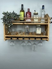 Wall mounted bottle shelf glasses