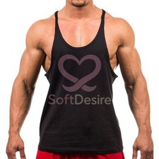 Men Gym Muscle Workout Fitness Tank Top Y Back Bodybuilding Stringer Shirt