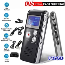 32GB/8GB Digital Voice Recorder Dictaphone for Lecture Meeting Interview USB