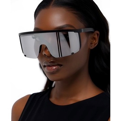 UV400 Protection Sport Ski Driving Shield Sunglasses Women Oversized Mirrored