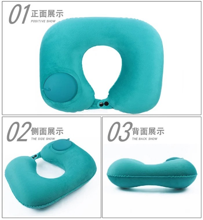 Inflatable U-Shape Travel Neck Pillow Portable Foldable for Outdoor Trips