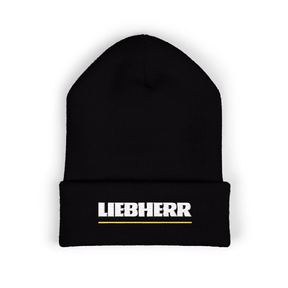 Liebherr Tractor Crane Adult Winter Black Classic Beanie Hat