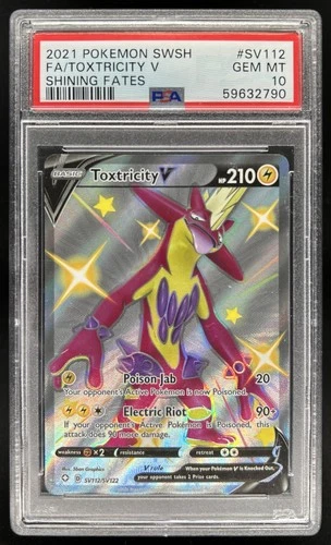 2021 Pokemon SWSH Shining Fates Toxtricity V Shiny Vault #SV112/SV122 PSA 10