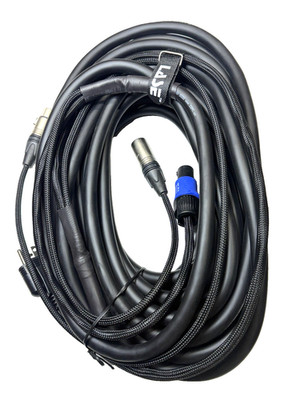 LASE 50 Ft Siamese NEUTRIK PowerCon AC & XLR Audio Combo Cable-Powered Speakers