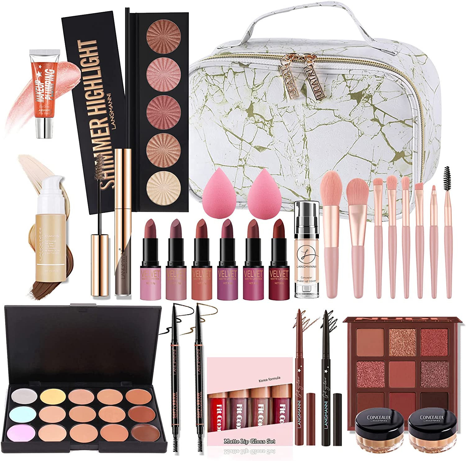 Trousse Trucchi Donna, Set Trucchi Donna, Kit Trucco Tutto in Uno Palette Cosmet