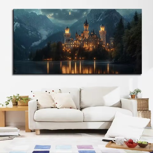European Forest Castle Landscape Art Posters Prints Oil Paintings Murals - Bild 3 von 6