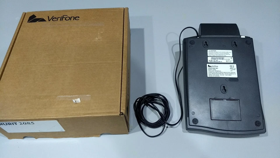 Impresora integrada terminal Nurit 2085 POS EDC con rollo de papel y cable conector telefónico Foto 4 de 4