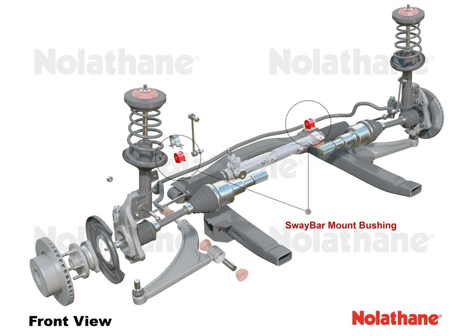 NOLATHANE 24mm front sway bar mount bush kit 42249 for NISSAN EXA KN13 1987-1991 - image 3 of 3