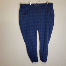 Hot topic plus size 26/28 blue plaid rocker pants