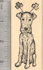 St. Patrick's Day Irish Terrier Dog Rubber Stamp J20710 WM