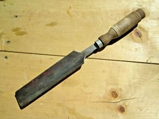 VINTAGE ANTIQUE L & I.J. WHITE 1 3/4" WOOD CHISEL GOUGE, 16" LONG