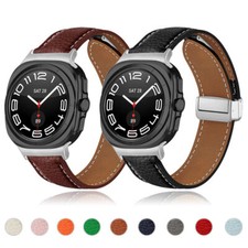 Magnetic Clasp Leather Band Wristwatch Strap for Samsung Galaxy Watch Ultra 47mm