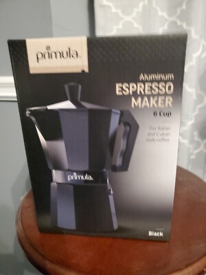 Primula Aluminum Espresso Maker New 6 Cup Black