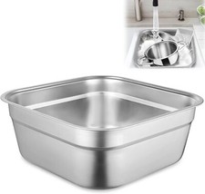 Stainless Steel Washing Up Bowl Multi-Purpose Dish Tub for Sink Large Square ...