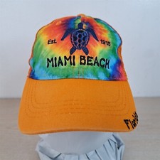 MIAMI BEACH SEA TURTLE YOUTH ADJUSTABLE SNAP MESH/TRUCKER HAT/CAP ORANGE FLORIDA