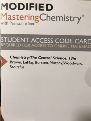Modified MasteringChemistry with Pearson Access Card The Central Science 13th E