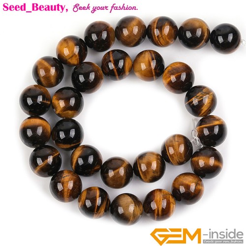 Round Natural Yellow Tiger's Eye Gemstone Beads For Jewelry Making Strand 15" - 第 13/63 張圖片