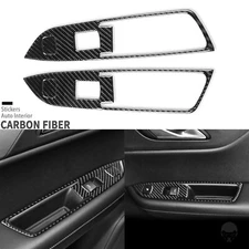 Real Carbon Fiber Rear Window Lift Switch Panel Cover For Chevrolet Blazer 19-25