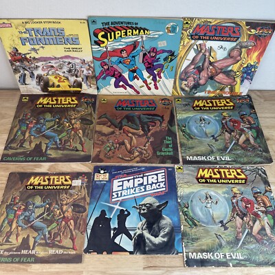 VTG MOTU Masters of the Universe & Superman Golden Books Transformers Star Wars