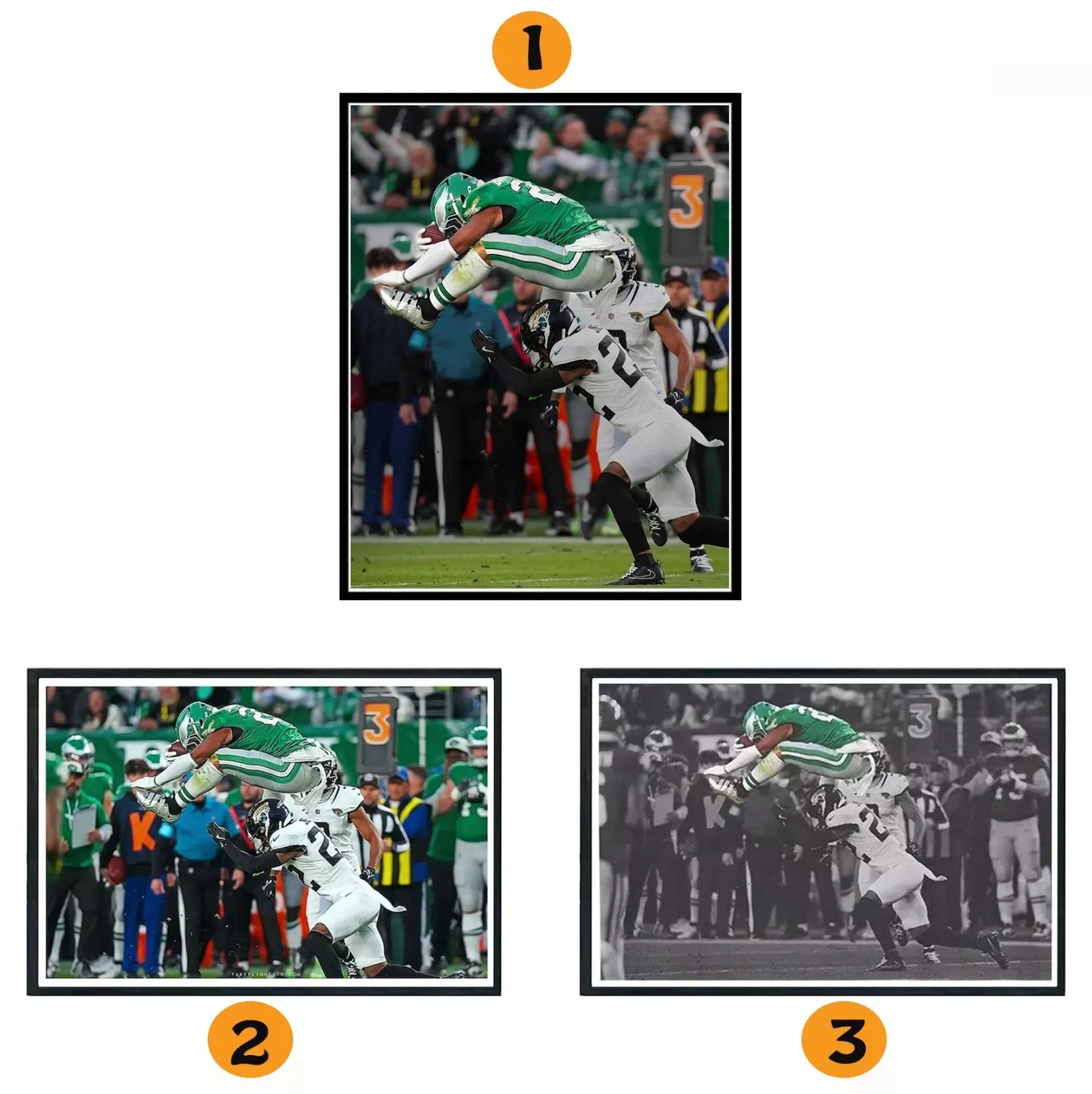 Saquon Barkley's Backwards Hurdle Poster, Sport Poster