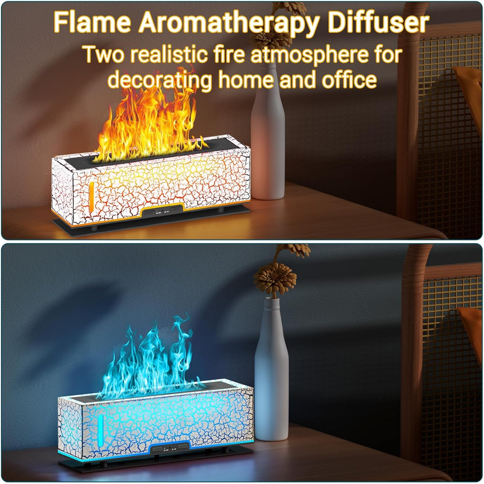 Flame Diffuser Humidifier Essential Oil Diffusers 200Ml Desk Aroma