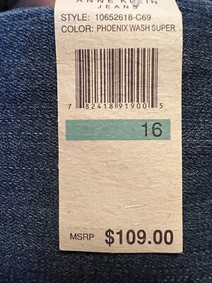 オーダー NWT $109 Anne Klein Girlfriend jeans CRYSTALS Bling 16 New ~ MSRP