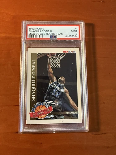 1992-93 Shaquille O'Neal ROOKIE NBA Hoops Magic's All-Rookie Team PSA 9 MINT