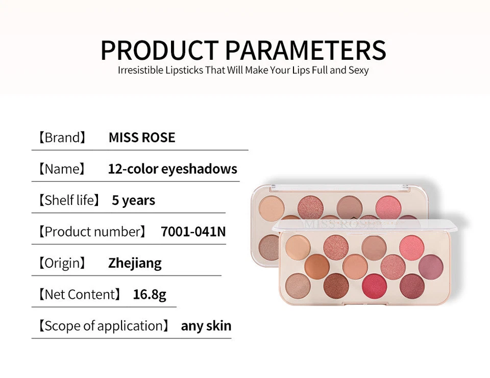 New 12 Color Matte Eyeshadow Pallet Long Lasting Pearly Eyeshadow Blush Palette - Image 4 of 4