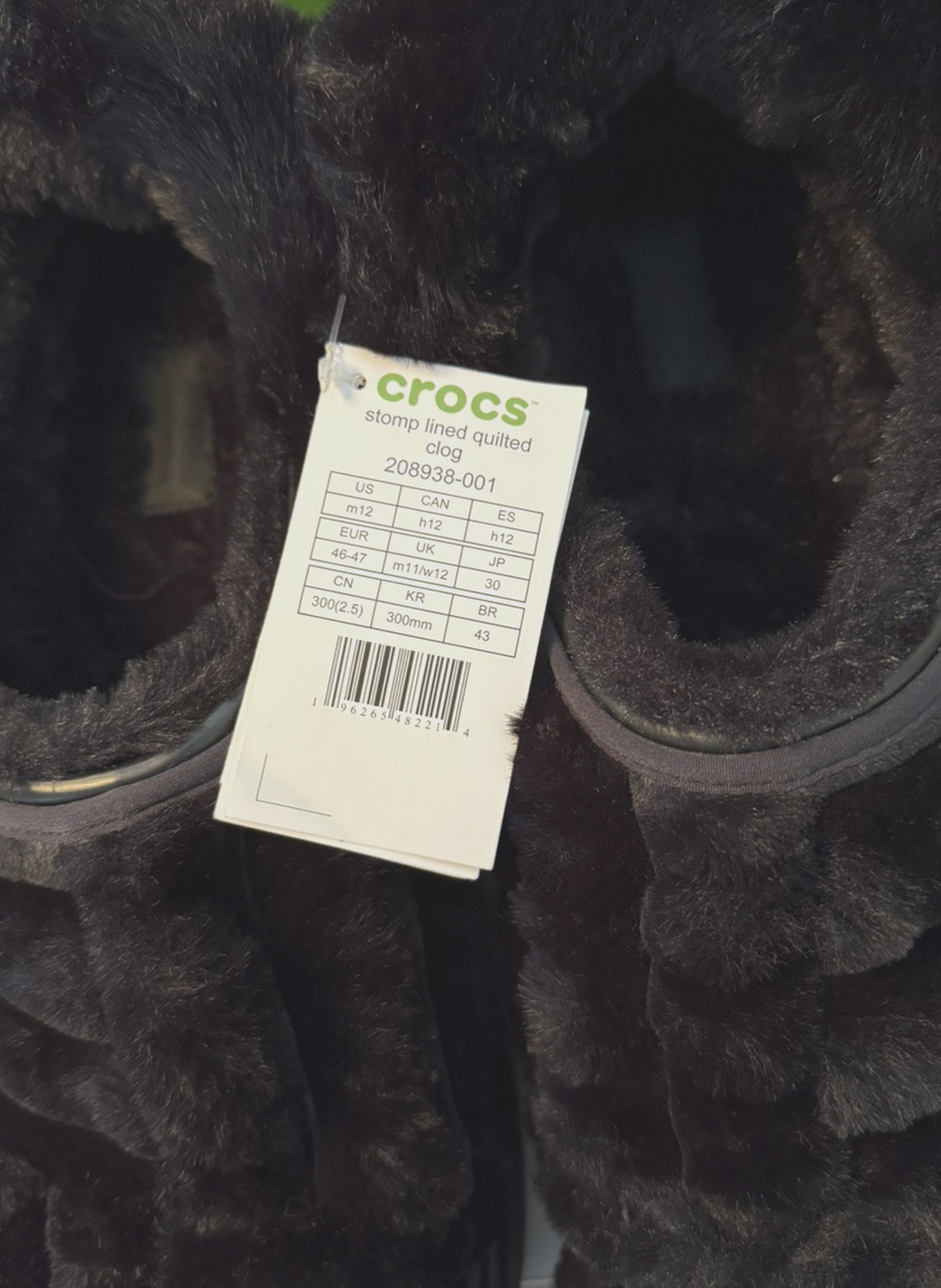 Crocs Stomp Quilted Lined Clogs Black - Men