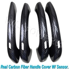 Gloss Real Carbon Fiber Smart Touch Sensor Door Handle Covers Fits 19-22 Cayenne
