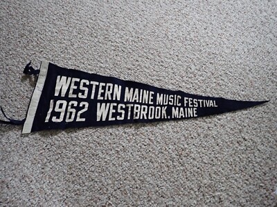 WESTER MAINE MUSIC FESTIVAL 1962  WESTBROOK MAINE FELT BANNER