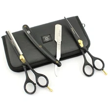 Professional Hairdressing Scissor Hair Cutting Thinning Shears Shaving Razor Set