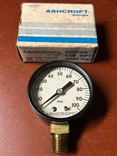 Ashcroft Pressure Gauge 2", No. 1000 Lower 1/4 NPT 0-100PSI