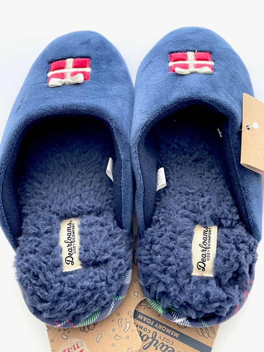 NWT Dearfoams Navy Slippers display picture 1